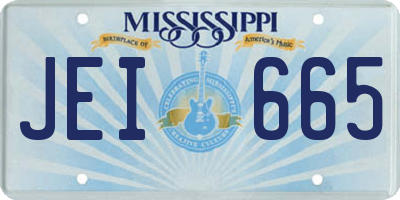MS license plate JEI665