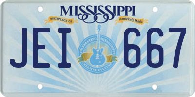 MS license plate JEI667