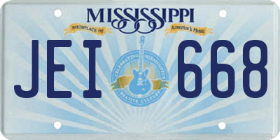 MS license plate JEI668
