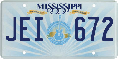 MS license plate JEI672
