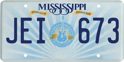 MS license plate JEI673