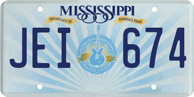 MS license plate JEI674