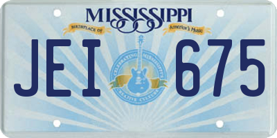 MS license plate JEI675