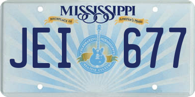 MS license plate JEI677