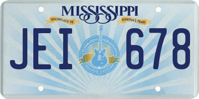 MS license plate JEI678