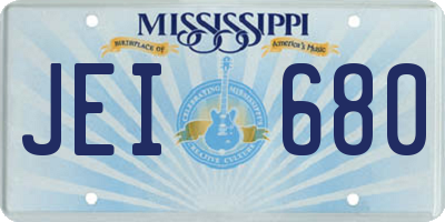 MS license plate JEI680