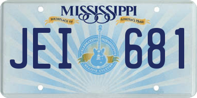 MS license plate JEI681