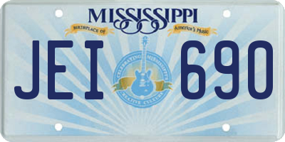 MS license plate JEI690