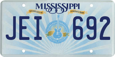 MS license plate JEI692