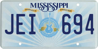 MS license plate JEI694