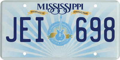 MS license plate JEI698