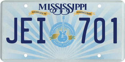 MS license plate JEI701