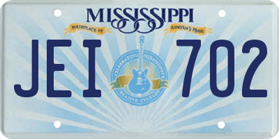 MS license plate JEI702