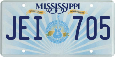 MS license plate JEI705
