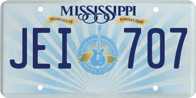 MS license plate JEI707