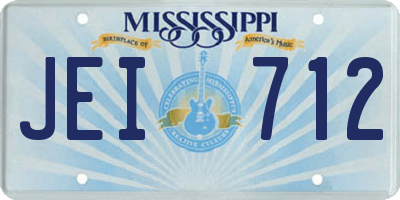 MS license plate JEI712