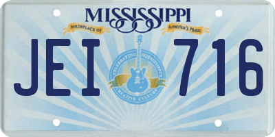MS license plate JEI716