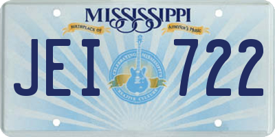 MS license plate JEI722