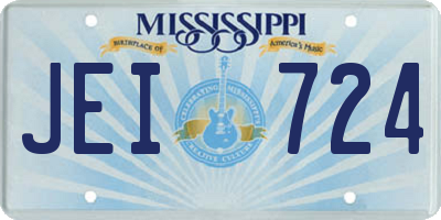 MS license plate JEI724