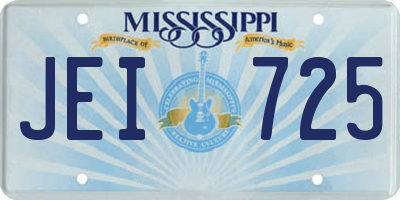 MS license plate JEI725