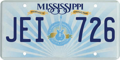 MS license plate JEI726