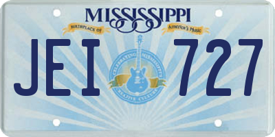 MS license plate JEI727