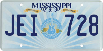 MS license plate JEI728