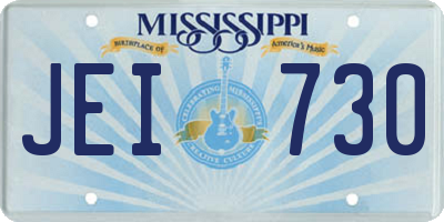 MS license plate JEI730