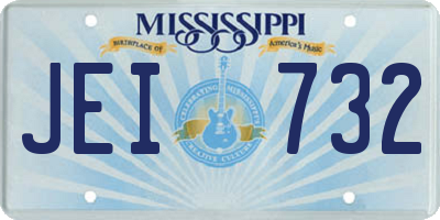 MS license plate JEI732