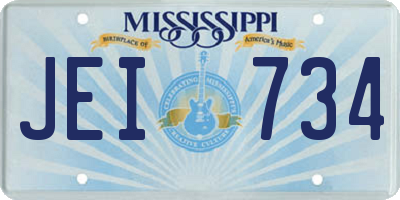 MS license plate JEI734