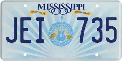 MS license plate JEI735