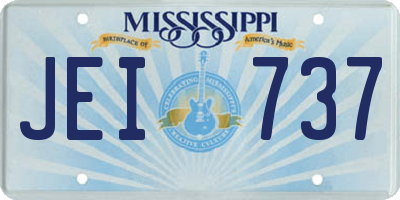 MS license plate JEI737