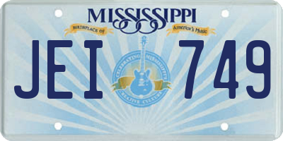 MS license plate JEI749