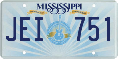 MS license plate JEI751