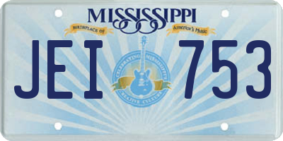 MS license plate JEI753