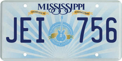 MS license plate JEI756