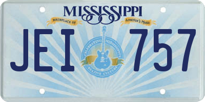 MS license plate JEI757