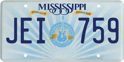 MS license plate JEI759