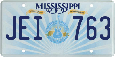 MS license plate JEI763