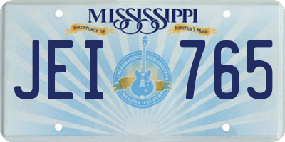 MS license plate JEI765