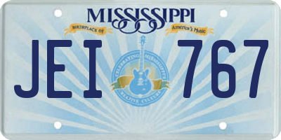 MS license plate JEI767