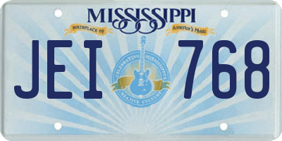 MS license plate JEI768