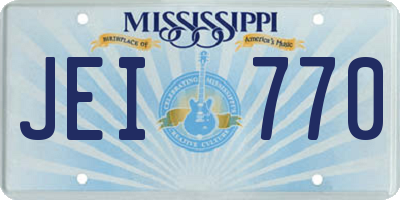 MS license plate JEI770