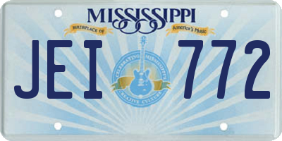 MS license plate JEI772