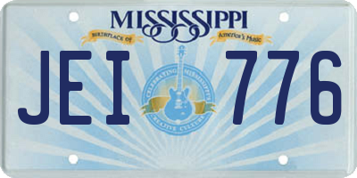 MS license plate JEI776