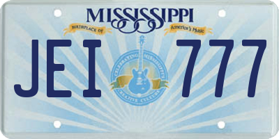 MS license plate JEI777