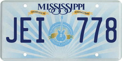 MS license plate JEI778