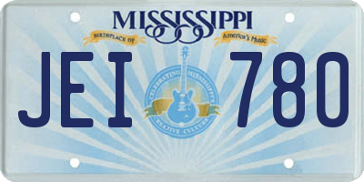 MS license plate JEI780