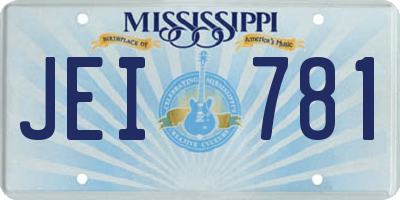 MS license plate JEI781