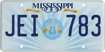 MS license plate JEI783